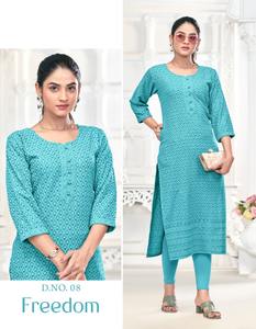 Present <b>Chikankari</b> Straight Kurti Collection Viscose Rayon Fully <b>Chikankari</b> Sequence Work Kurtis Export By Maruti Fashion - Product Image 4
