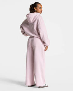 Survêtement rose clair à forte demande avec passepoil Survêtements deux pièces pour femmes Vêtements de sport respirants pour femmes - Product Image 2