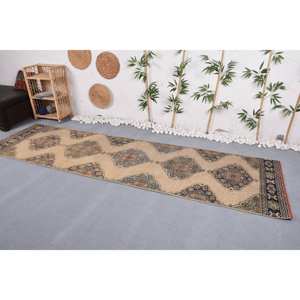 Classique Beige marron Vintage tapis turc 3 X 10.9ft Boho plat tissage Jute tapis pour salon Patchwork motif Latex support - Product Image 2