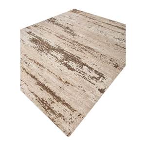 พรมขนสัตว์ถักมือสีเบจและสีน้ำตาลลายนามธรรมสำหรับห้องนั่งเล่น หนา 10 มม. รูปทรงสี่เหลี่ยมผืนผ้าและรูปทรงจิ๊กซอว์ รุ่น Reb-1596 - Product Image 2