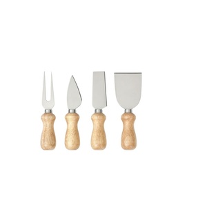 Best Quality Wood <b>Cheese</b> Cutter Customize Logo 4 Piece Stainless Steel <b>Cheese</b> <b>Knife</b> <b>Set</b> with Wooden Handle - Product Image 3