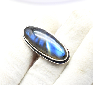 Natural Labradorite Gemstone Ring 92.5 Sterling Silver Top Quality Loose Gemstone Cabochon Crystal Ring <b>Christmas</b> <b>Gift</b> - Product Image 5
