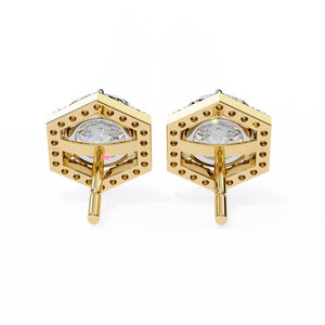 18K Gold Unique Earring with Lab-Grown Diamond Premium Diamond Earrings - Product Image 3