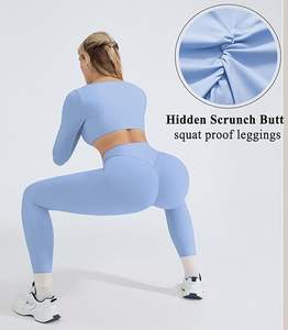 Conjunto de yoga con sujetador y pantalón para mujer de primera calidad, ropa deportiva sin costuras, ropa deportiva cómoda de dos piezas - Product Image 4