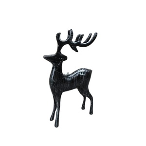 Showpiece อลูมิเนียมกวางเรนเดียร์โลหะทำตกแต่งกวางเรนเดียร์โบราณสีดำแสดงโดยการส่งออก RGN - Product Image 1