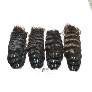 <b>Cheap</b> 100% Natural Color Black Kinky Silky Bundle wave Deep Wave Remy Indian Human Hair <b>Extensions</b> for Women - Product Image 5