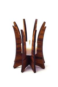 Bougeoir en bois naturel avec support de bougie Bew au fini rustique pour la décoration de la maison bougeoir pour la décoration de mariage - Product Image 5