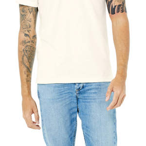 50% Poly 25% Airlume T-Shirt à manches courtes en coton peigné avec anneau 25% rayonne 40 simple 3.8 oz solide naturel unisexe Triblend - Product Image 5