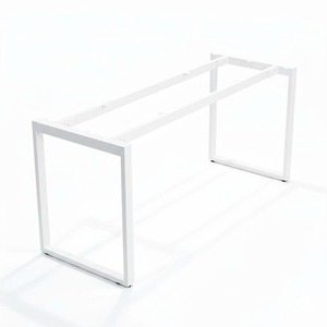 Pieds de table rectangulaires en métal industriels HCRT025 160x60cm, pieds de table basse robustes pour salle à manger et usage hospitalier, assemblage requis - Product Image 2