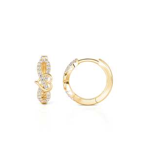 Jeulia 14K Gold Plated Princess Cut <b>Infinity</b> Heart Huggie <b>Earrings</b> - Product Image 3