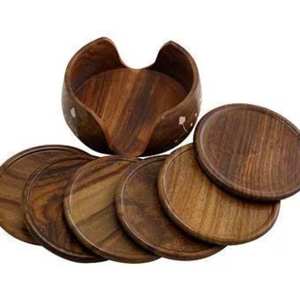 Posavasos Redondos de Madera de Acacia Modernos de 300 mm de Diámetro, Disponibles en Ahad Handicrafts para Uso en la Mesa de la Cocina - Product Image 1