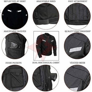 Veste de moto en textile blindé CE noire pour hommes toutes saisons imperméable coupe-vent veste de motard armure amovible - Product Image 4
