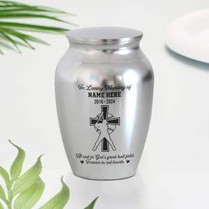 Urna de béisbol personalizada para cenizas humanas, recuerdo, regalos, pérdida de un ser querido, urnas para cenizas humanas, tamaño personalizado, Plata - Product Image 5