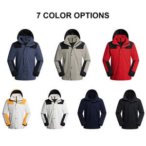 Veste d'hiver softshell à col montant, épaisse et chaude, décontractée unisexe, OEM, vêtements pour hommes avec tissu teint en tissu uni - Product Image 4