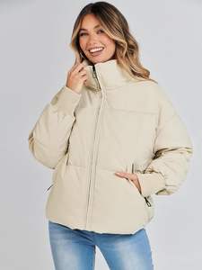 Blouson matelassé personnalisé ODM le plus populaire pour femme, hiver, léger, à bouton unique, à carreaux, brut et respirant - Product Image 2