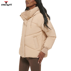 Veste coupe-vent en duvet d'hiver, veste à fermeture éclair complète, veste à fermeture éclair, coupe-vent avec logo personnalisé, le plus populaire - Product Image 4
