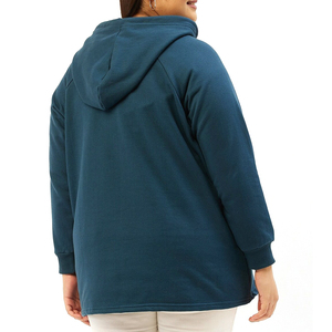 Sweat à capuche uni vierge grande taille XXL pour femmes, sweats à capuche épais épais à épaules tombantes, fournisseur en gros, bas quantité minimale de commande - Product Image 2