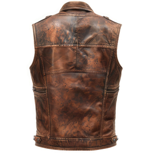 Nuevo Chaleco sin Mangas de Diseño Personalizado para Hombre, de Cuero Genuino y Lona, Informal, Cómodo, Transpirable, de Secado Rápido, para Invierno - Product Image 2