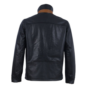Blouson aviateur noir de grande taille pour hommes de haute qualité fabriqué à la main veste d'hiver fermeture éclair coupe-vent respirant bas quantité minimale de commande vente en gros - Product Image 2
