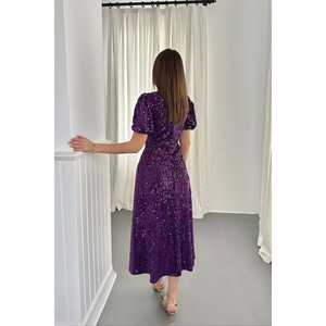 Vestido de Noche Morado con Lentejuelas al por Mayor - Product Image 5