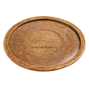 Rústico Vintage Art Designer Forma rectangular Mejor calidad Ratán Hecho Artículos de comida de lujo Bandeja para servir Mesa Centro de mesa Suministros - Product Image 2