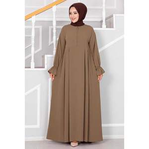 ชุดเดรสฮิญาบแบบมีซิปครึ่งตัวอูฐสำหรับเด็กผู้ชายและเด็กผู้หญิงชุดผ้าไหมสไตล์ชาติพันธุ์เรียบง่ายชุดอาบายาฟรีไซส์ XS - Product Image 4