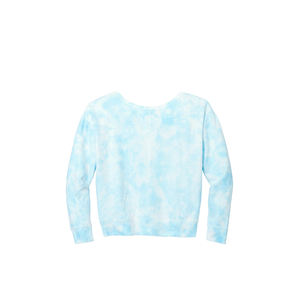 <b>Womens</b> Sky Blue Tie Dye Sweatshirt Soft Cotton Polyester Crewneck Pullover Sweatshirt Casual Lounge <b>Top</b> for Fall <b>Winter</b> Use - Product Image 2