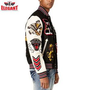 Chaquetas Varsity Letterman con Mangas de Cuero, Nuevo Producto, Superventas, Servicio OEM, Último Modelo, Logotipo Personalizado Impreso, Ropa para Hombre - Product Image 2