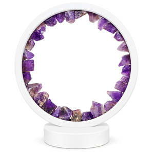 Lámpara de Cristal de Amatista con Luz LED, Alimentada por USB, Piedra de Meditación para la Paz y la Energía Positiva, Decoración del Hogar - Product Image 3