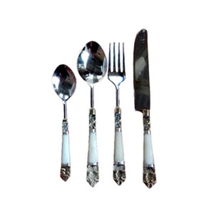 Juego de 5 cubiertos de acero inoxidable, cuchara, cuchillo, tenedor, Apto para lavavajillas, perfecto para utensilios de cocina, uso de mesa, manijas de diseño clásico - Product Image 2