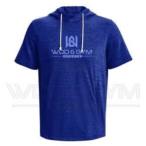 Wholesale <b>Men</b> Sportswear Hoodie Custom Thermal Lightweight Cotton Polyester Short Sleeves <b>Pullover</b> Plain Solid <b>Men's</b> Hoodies - Product Image 1