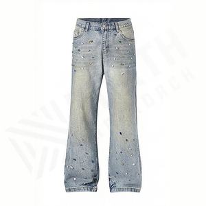 <b>Denim</b> Jeans Vintage Streetwear Baggy Wide Leg Pants High Waist Wholesale OEM Pant Cheap Price Durable <b>Trousers</b> Customized Color - Product Image 1