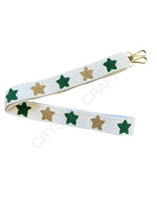 Customizable White Gold Seed Bead Bag Straps Fashion <b>Accessories</b> with Custom Shape and Design Beaded Purse Strap - Product Image 2