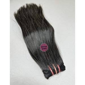 Extensiones de Cabello Humano con Trama Doble de Color Gris Oscuro, con Longitudes Uniformes y Gruesas desde la Raíz hasta la Punta - Product Image 2