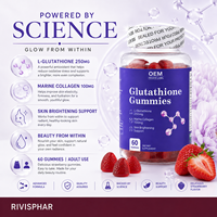Gummies au glutathion anti-âge pour l'éclat de la peau, saveur pamplemousse, 60 unités, 2 gummies par jour, supplément antioxydant pour la santé