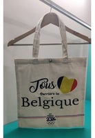 Sac fourre-tout en toile écologique pour femme OEM |   Sac de transport imprimé réutilisable avec fermeture à cordon pour la vente au détail et la promotion