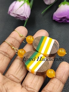 Javed Artisanat Femmes Style Vintage Boucles D'oreilles Haute Qualité Bois et Résine À La Main Bijoux Anciens Cadeau Parfait - Product Image 6