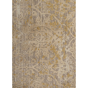 Alfombra Clásica del Lejano Oriente Tejida a Mano con Lana, Bambú y Seda, Color Beige Marrón, con Medallón Rectangular, para el Hogar, Pasillo, Dormitorio, 10 mm, Esk-1584(Fr) - Product Image 3