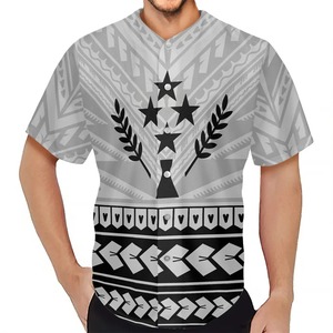 Camiseta de Béisbol para Hombre con Logotipo Tribal Polinesio, 100% Poliéster, Sin Mangas, Estampado de Frangipani Verde, Personalizada - Product Image 6