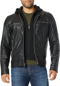 Veste en cuir d'hiver décontractée pour hommes de haute qualité taille XL fermeture à glissière broderie décoration OEM service de gros coupe-vent - Product Image 3
