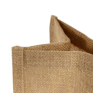 Sacs fourre-tout en jute de couleur unie avec poche avant en toile, faciles à décorer TJ314 - Product Image 6