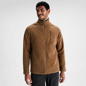 Chaqueta de lana con cremallera para hombre acogedora con cuello levantado y patrón ligero duradero para actividades al aire libre de invierno uso informal - Product Image 1