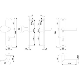 Accesorio de Protección Utrecht E86G/3331A/3440/1444Z de 42-47 mm, Persianas y Contraventanas de Acero Inoxidable HOPPE con F69 de 72 mm - Product Image 3