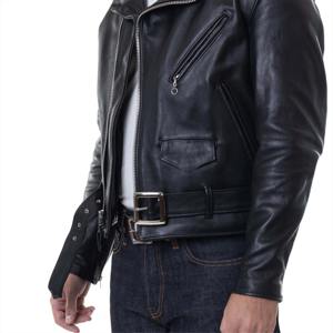 Chaqueta de cuero genuino de alta calidad para motocicleta delgada para hombre personalizada de fábrica - Product Image 5