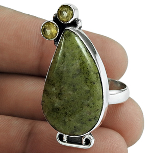 Anillo de moda de Plata de Ley 925 hecho a mano con piedras preciosas de peridoto granate de ónix a rayas para mujer, joyería al por mayor, fabricante de anillos - Product Image 2