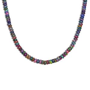 GOODSTONE Women's 925 Sterling Silver <b>Necklace</b> Yellow Gold & Black Opal Beaded 16 <b>Birthstone</b> Jewelry for Weddings Gold Plated - Product Image 1