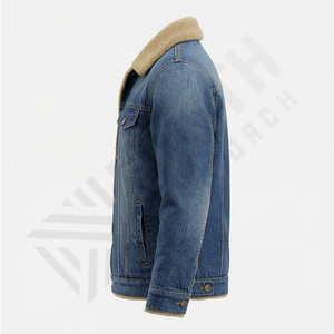 Veste en jean en coton sur mesure pour homme 2025, veste élégante bleue à fermeture éclair, veste en jean de qualité, streetwear moderne, vêtement d'extérieur - Product Image 3
