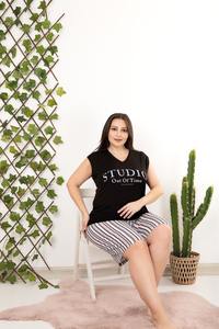 Conjunto de Pijama para Mujer Talla Grande, Camiseta de Manga Corta y Pantalones Cortos, Ropa de Dormir Cómoda de Talla Grande, Ropa para el Hogar - Product Image 2