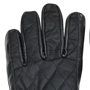 Gants en cuir matelassé noir avec fermeture à pression Doigts entiers Hiver Coupe-vent Vente en gros Logo personnalisé Mode masculine Gants de conduite - Product Image 3