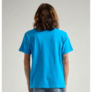 Camiseta de manga corta de Jersey fino unisex personalizada Camiseta básica de manga corta con cuello redondo verde azulado para hombre - Product Image 2